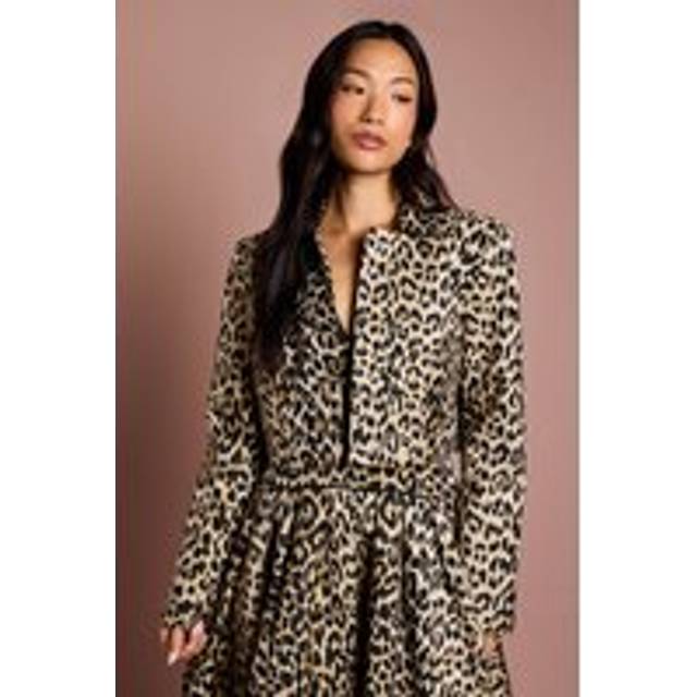 Coast Animal Jacquard Cropped Jacket In Mink - mink - 16