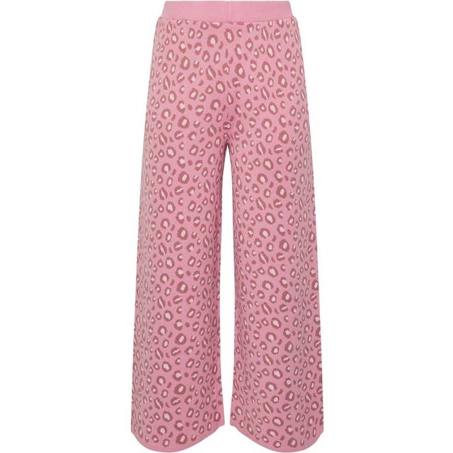 Limited Collection Curve Pink Leopard Print Wide Leg Trousers, Women's Curve & Plus Size, Limited Collection - 22-24