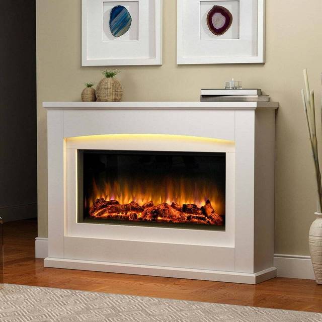 Danby Electric Fire Suite - White (87.6cm H X 122cm W X 29cm D)