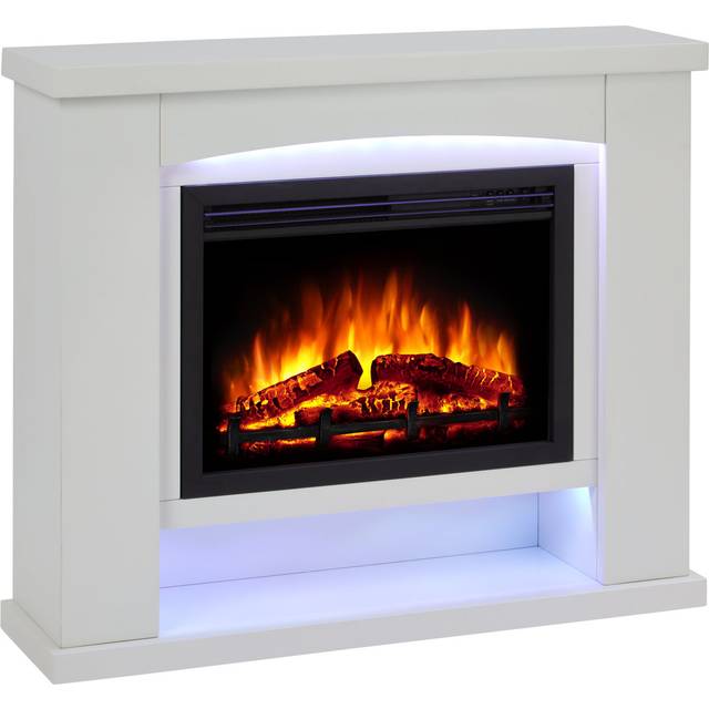 Larry Electric Fire - White (62cm H X 101cm W X 28cm D)
