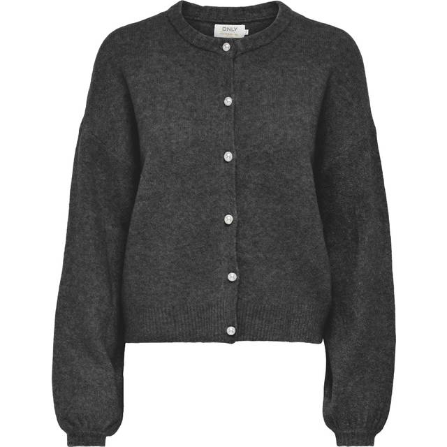 Only Cardigan Onlisabella Kvinde Dark Grey Melange
