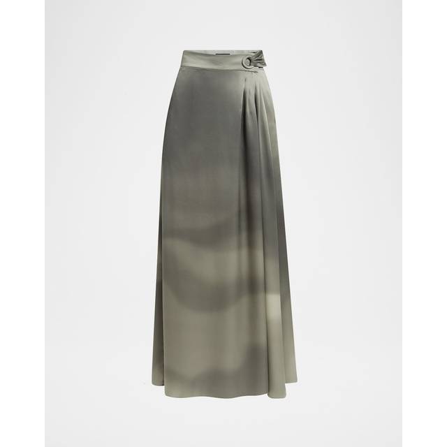 Ombre Silk Maxi Wrap Skirt - GREEN - 42 IT (6 US)