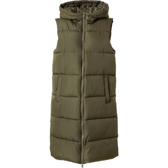 Pieces Vest PCBee Lang Dynevest - Oliven