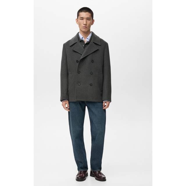 Mango Tinof Wool Blend Coat, Grey