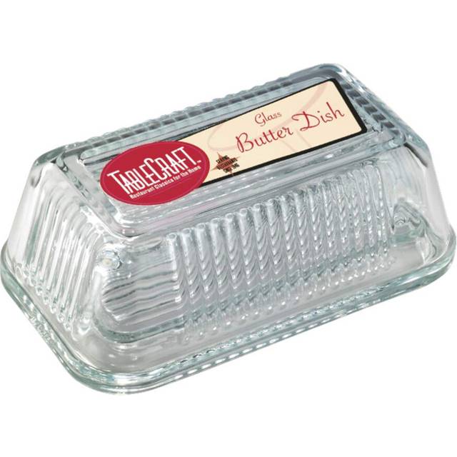TableCraft Tablecraft Ribbed Glass Butter Dish