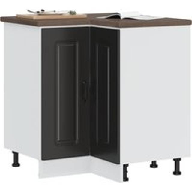 Kitchen Corner Base Cabinet Kalmar Black Engineered Wood - One Size
