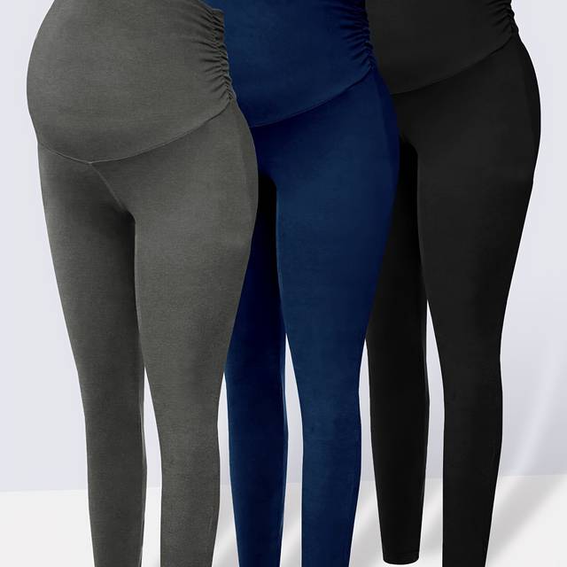TEMU Maternity Leggings Over The Belly Pregnancy Active Wear Workout Yoga Tights Pants 3pcs Set
