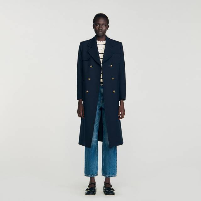 Manteau long croisé - Marine - 38