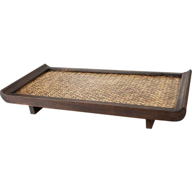 Worgeous Round Wicker Tray Thai Tea Cup Tray 39.00x19.00x6.00cm Coffee