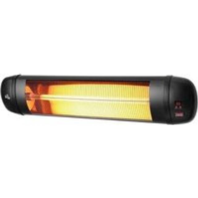 Primrose 2kW IPX4 Wall Mounted Adjustable Quartz Bulb Electric Infrared Heater w/ Remote Control in Black