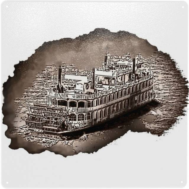 "(Mississippi Paddle Wheel Steamer=10387) Metal Tin Sign 12x12"" Wall DÃ©cor Cafe Bar Beer Pub Signs Christmas Gift"
