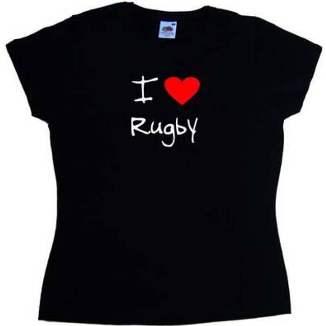 I Love Heart Rugby Ladies T-shirt