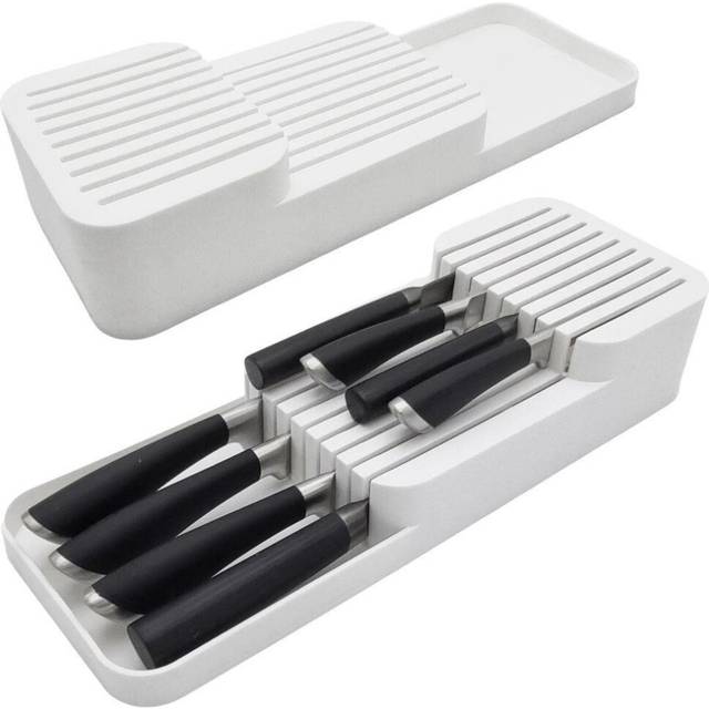Organizer for knives, insert for drawer, white
