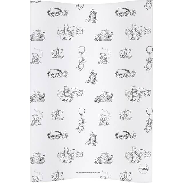 Ceba Deluxe Unisex Baby Waterproof Changing Mat - Anti Roll Cosy Black & White Winnie The Pooh - One Size