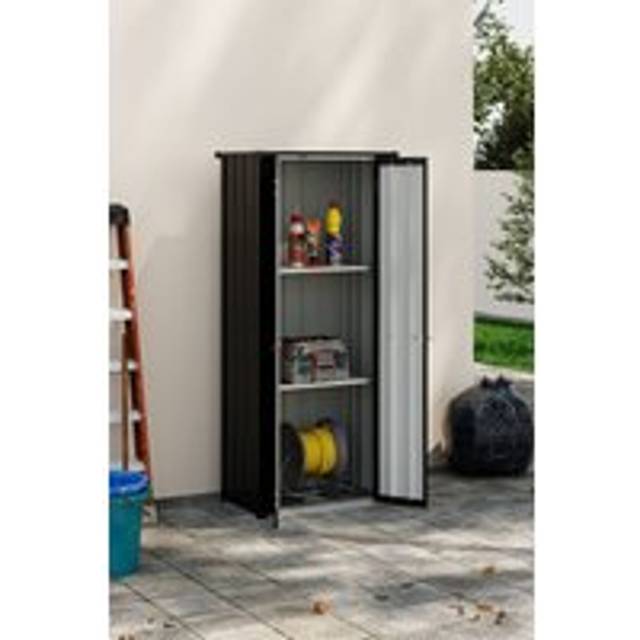 Living And Home 1.5X2.5Ft Storage Cabinet Metal Garden Shed With Lockable Door,black - Black - One Size