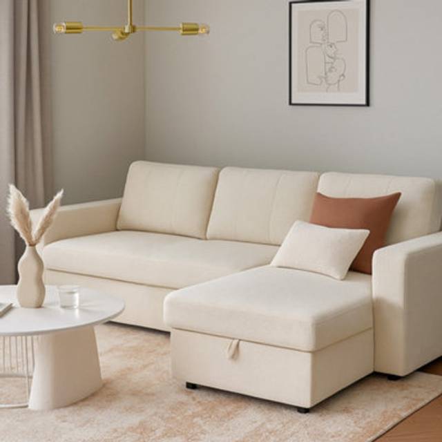 Aspire Nexis Corner Sofa Bed With Storage, Chaise On The Right In Charcoal - 3 Seater