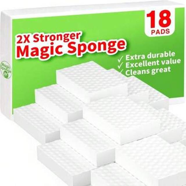 SHEIN 18Pack Magic Eraser Sponge For Cleaning, Extra Durable With 2X Stronger Cleaning Power For All Household Surfaces, Kitchens, Bathrooms, Walls, Shoes