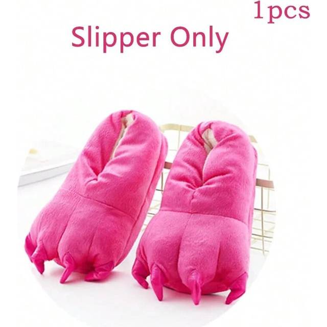 (slipper only, S) Pink Leopard Kigurumi Unicorn Pajamas Sets Flannel Animal Pyjamas Ladies Winter Nightie Sleepwear Homewear Cosplay Slipper