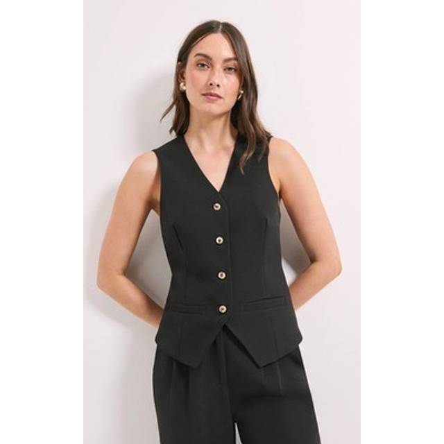 Debenhams Black Button Down Waistcoat - black - 10