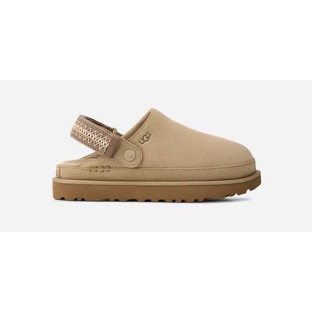 UGG® Goldenstar braid Clog in Brown, Size 8, Suede/Polyester - Mustard Seed