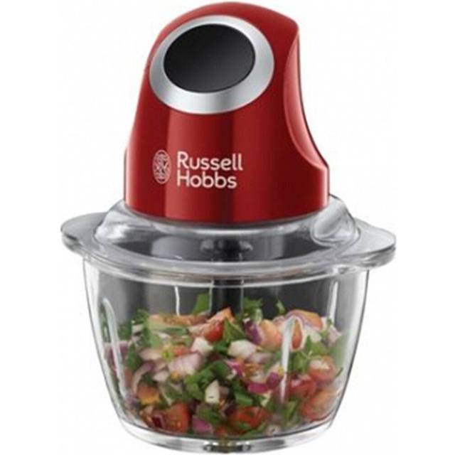 Russell Hobbs minihackare, löstagbar 2-bladig kniv i rostfritt stål, förvaringslock, 500ml glasskål, diskmaskinssäkra delar, 200W, Desire24660-56