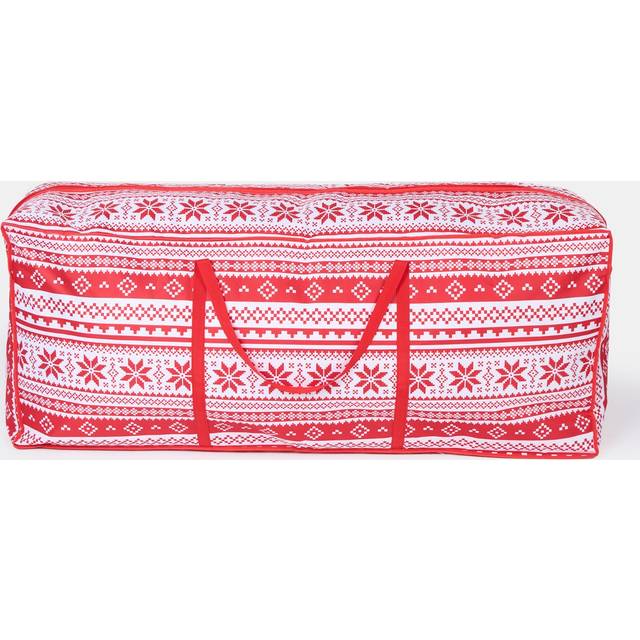OHS Storage Bag Christmas Tree Bauble Decorations Organiser Nordic Xmas Gift Wrap in Red - One Size