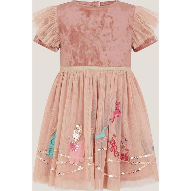Monsoon Baby Velvet and Tulle Christmas Dress, Pink