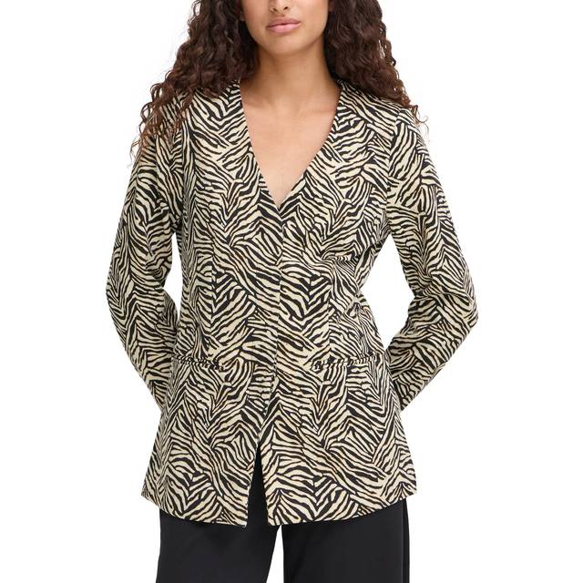 ICHI Kate Zebra Print Blazer, Multi