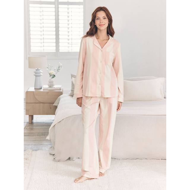 Chelsea Peers Stripe Pyjama Set, Off White