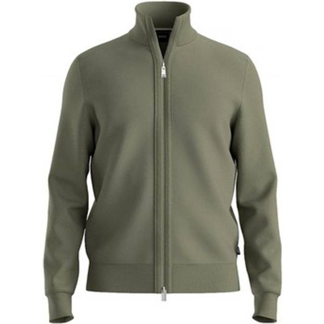 Boss Men's Cardigan In Virgin Wool With Zip 50543153 Sage Green