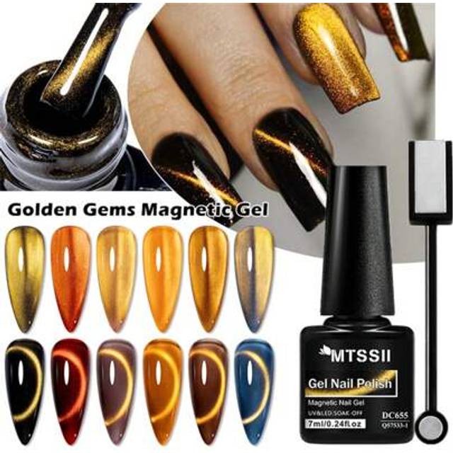 1pc 7ml Fluorescerande Reflekterande Glitter Gel Nagellack, Hot Pink Sparkle Glitter Mörk Flashy Neon Gel Polish för sommaren, Semi Permanent UV LED G - Skrikrosa