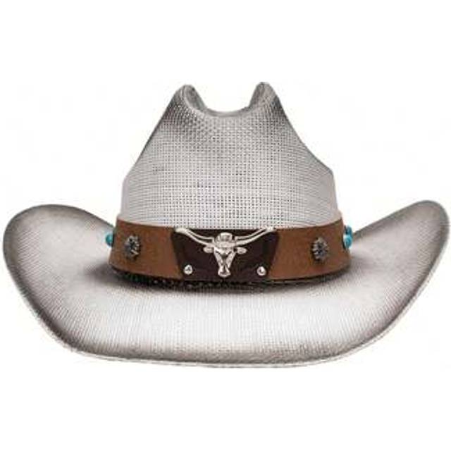 SHEIN Western Straw Cowgirl Hat For Women And Men Fashionable Bull Head Wide Brim Sun Protection Caps