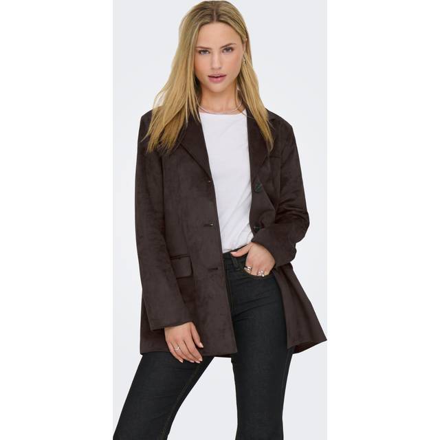 Only Tulip Habitjakke Faux Suede - Brun