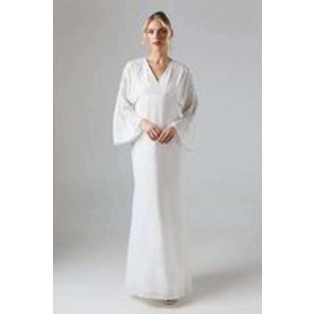 Coast Premium Kimono Sleeve Embellished Fishtail Wedding Dress With Cutwork In Ivory - ivory - 10