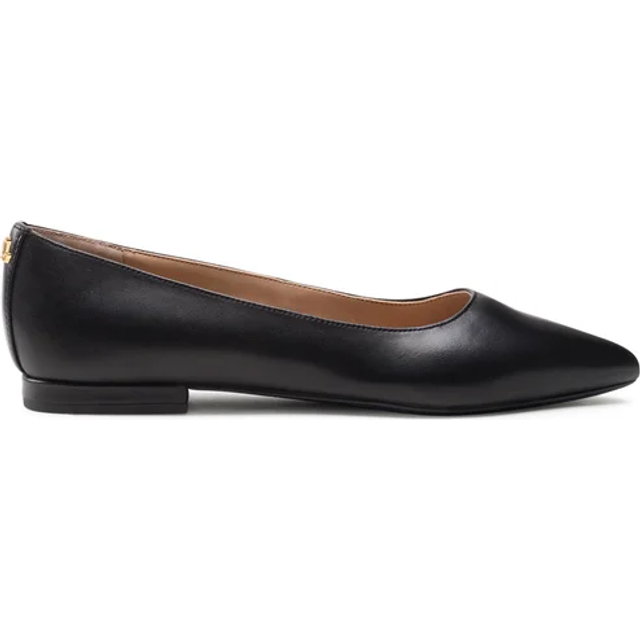 Lauren Ralph Lauren Ballerinasko Londyn Læder Flade Sko - Sort