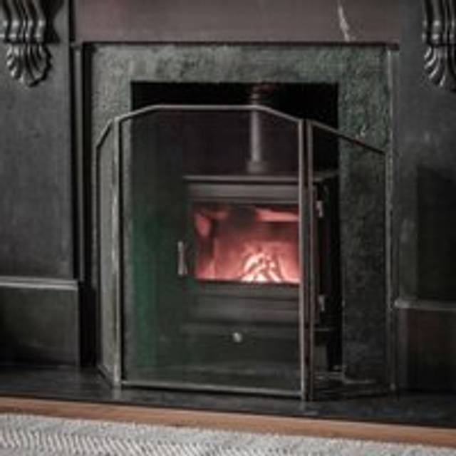 Garden Trading Latton Folding Fire Place Screen Guard Antique Pewter Iron