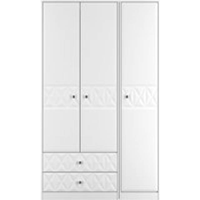 Ready Assembled 2 U Memphis Triple Wardrobe with 2 Drawers (Ready Assembled) in White