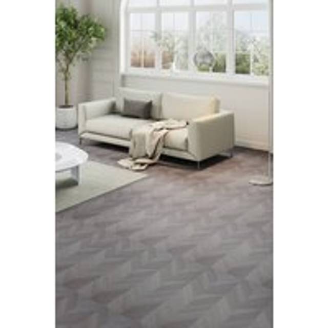 Living And Home 36Pcs Self-Adhesive Pvc Chevron Flooring Planks In Light Grey - One Size