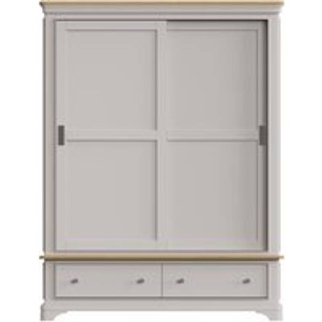 Fwstyle Sliding Wardrobe 2 Door With 2 Drawers Grey Painted Oak - One Size