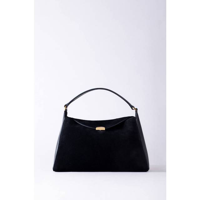 Lakeland Leather 'hardwick' Leather And Suede Cross Body Bag In Black - One Size