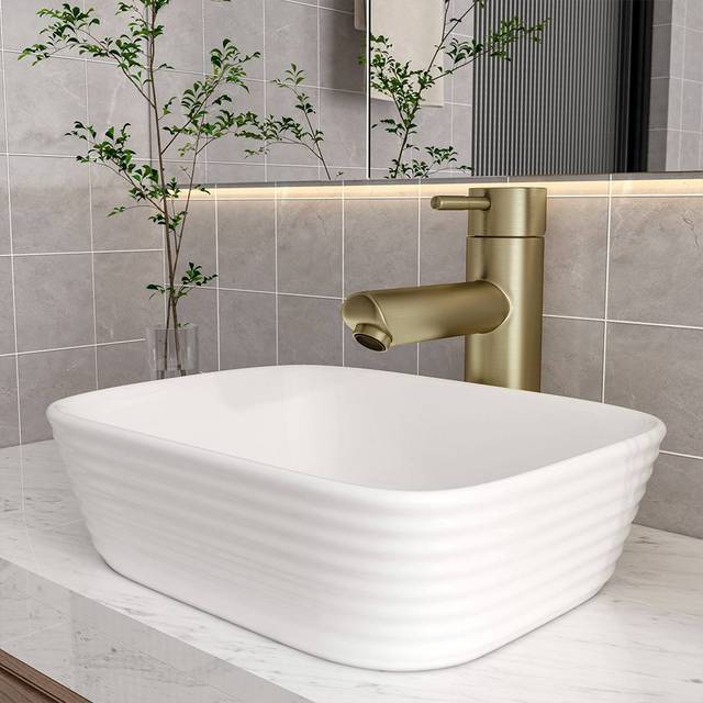 Living And Home Stainless Steel Bathroom Sink Tap With Single Lever In Gold - One Size
