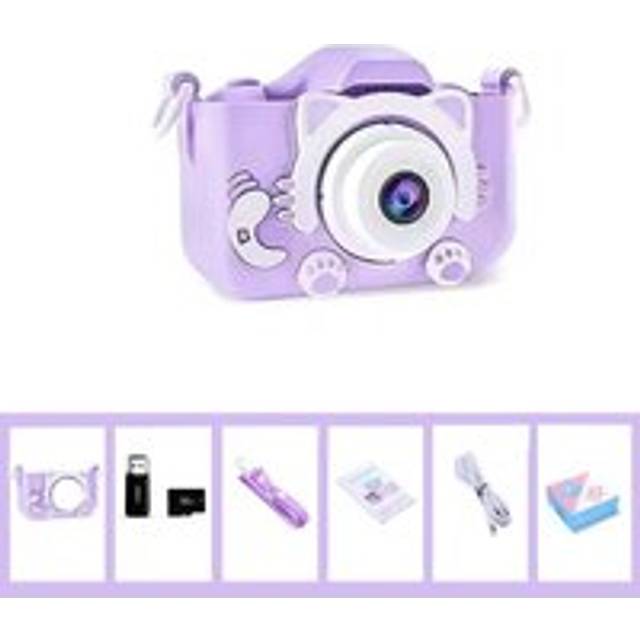 Leaper New 5s Mini Cartoon Fun HD Digital Cat Camera with 32G Memory Card in Purple