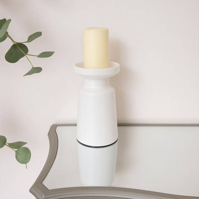 Large White Metal Round Pillar Candle Holder - 28cm Material: New Products