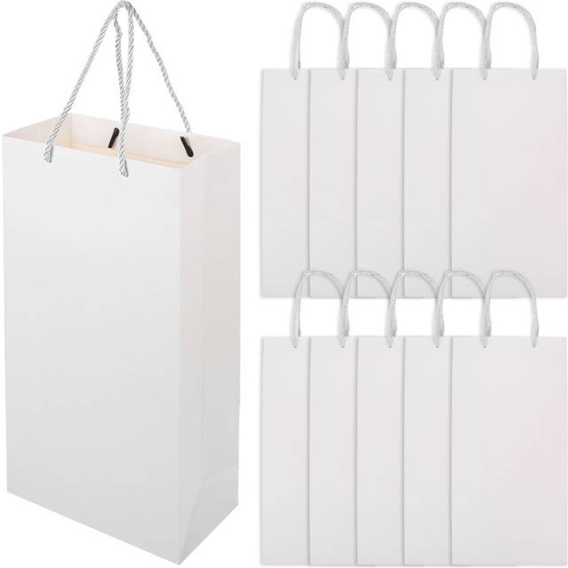 Bags For Flowers Valentines Day Wine Present Bags White 10pcs