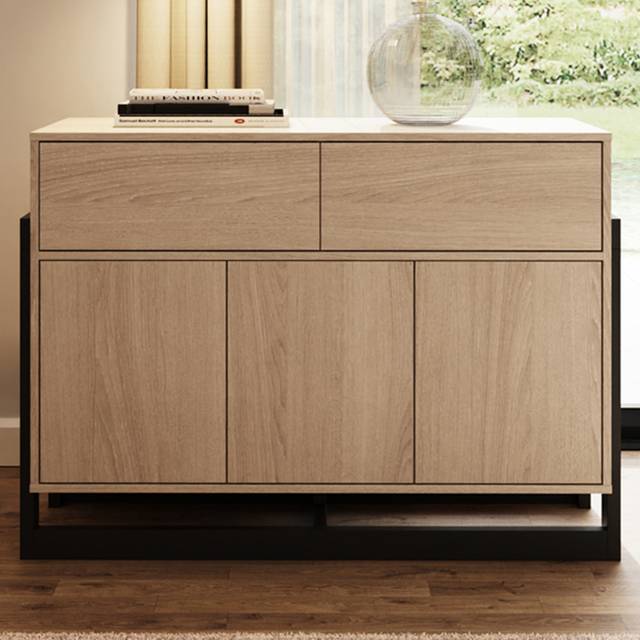 GFW Taite 3 Door 2 Drawer Sideboard in Light Oak