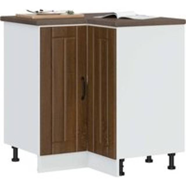 Berkfield Home Kitchen Corner Base Cabinet Lucca Brown Oak Engineered Wood