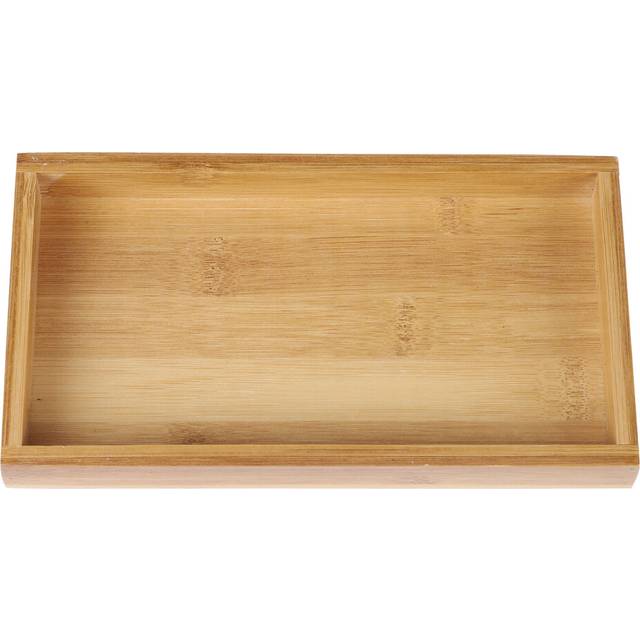 1pc Bamboo Rectangle Tea Tray Khaki And Smooth Surface