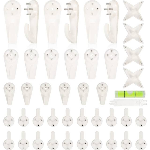 42pcs Non-Trace Picture Hook for Hard Wall, Picture Hanging Kit for Picture Frame Fixing, Assorted Picture Hanger Set for Hardwall Drywall Painting