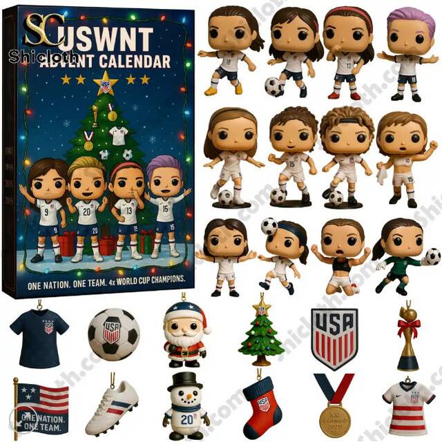 (US Women's National Soccer Team Christmas Countdown Blind Box, 26*18*3cm) US Women's National Soccer Team Christmas Countdown Blind Box Christmas Tre