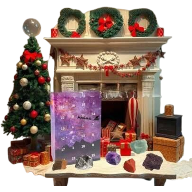 SHEIN Gemstone Advent Calendar, 24 Natural Crystal Gemstones Stone, Gemstones To Open Each Day For Learning Collection, Gemstone Advent Calendar For Girls B